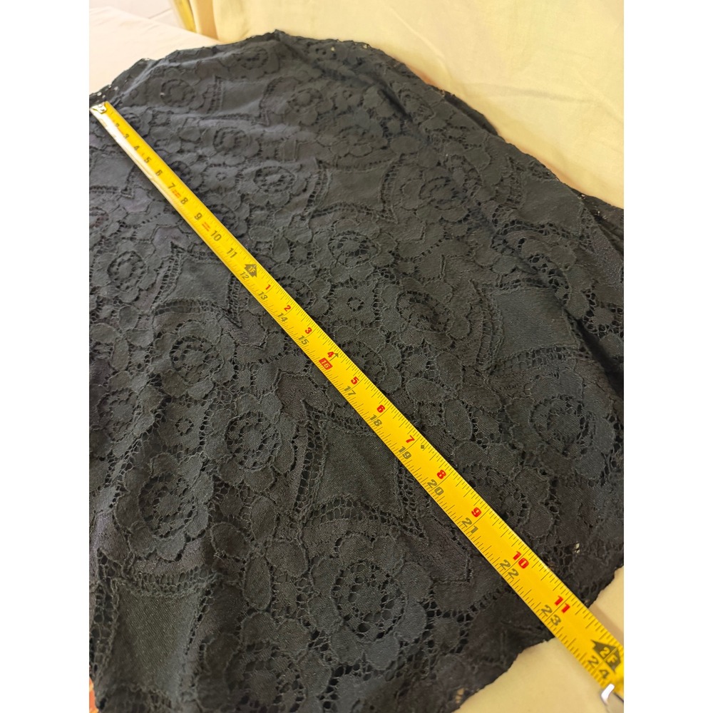 Maeve by Anthropologie Lace Mock Neck Top Women Small Black Shoulder Buttons - Picture 6 of 13
